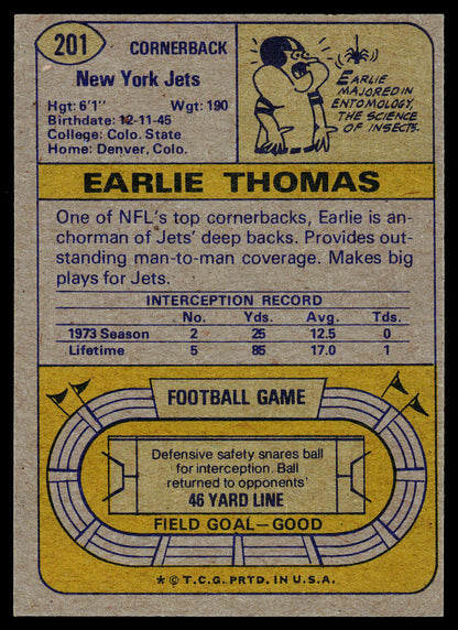 1974 Topps #201 Earlie Thomas