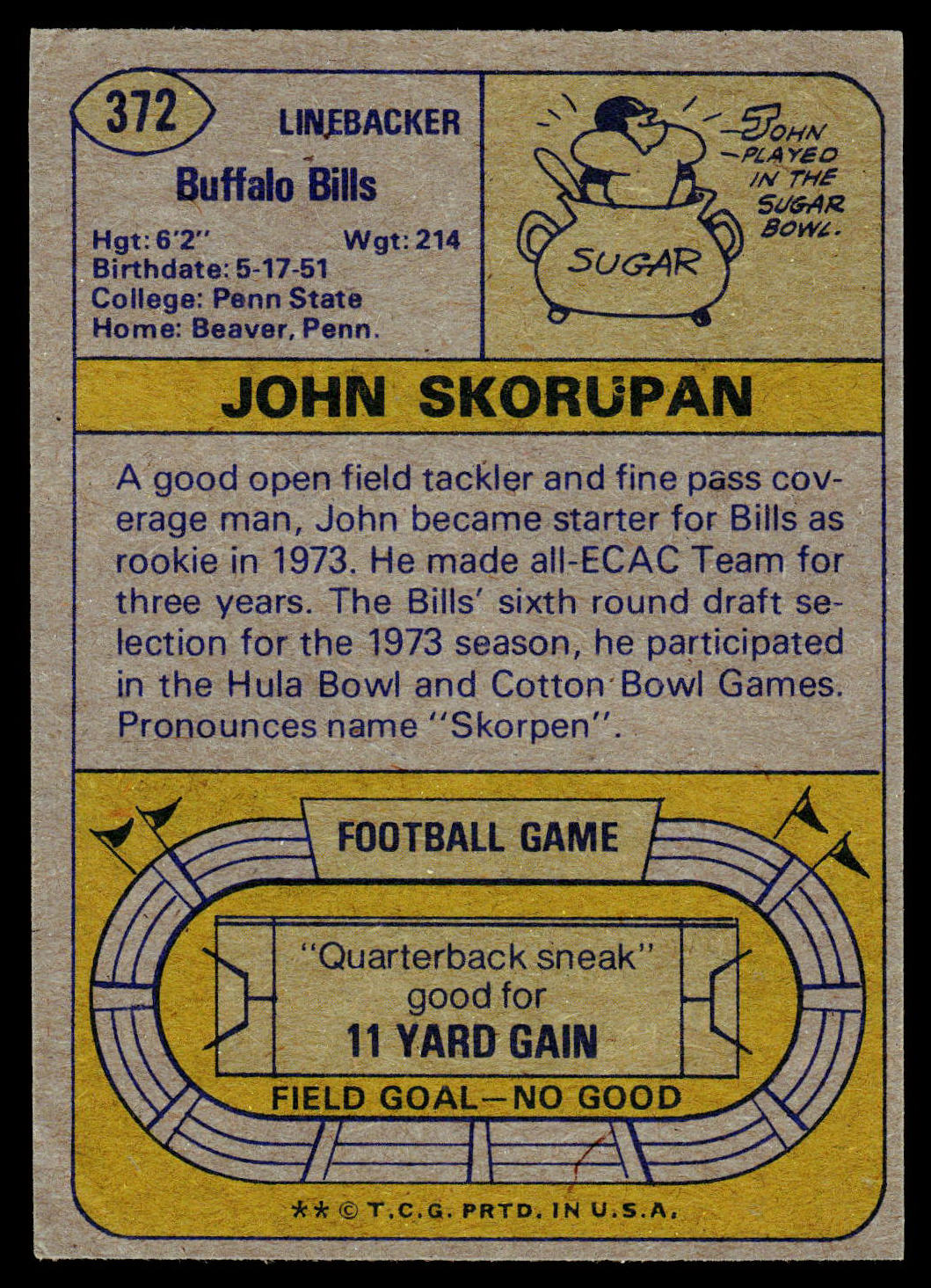 1974 Topps #372 John Skorupan