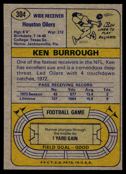 1974 Topps #304 Ken Burrough