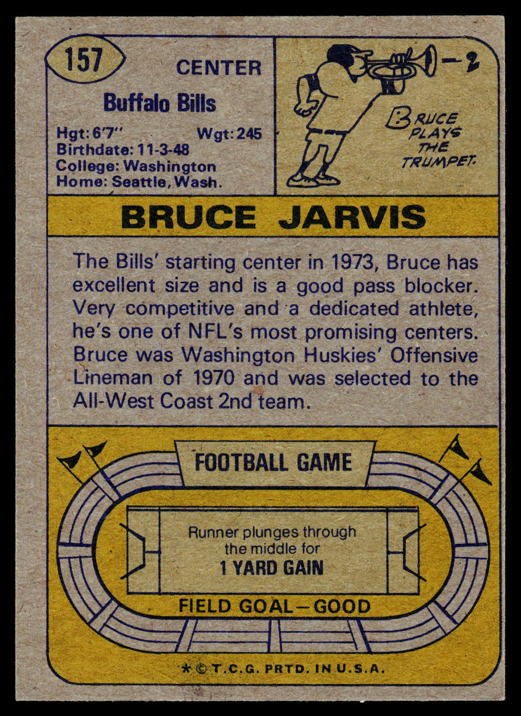 1974 Topps #157 Bruce Jarvis