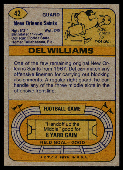1974 Topps #42 Del Williams One