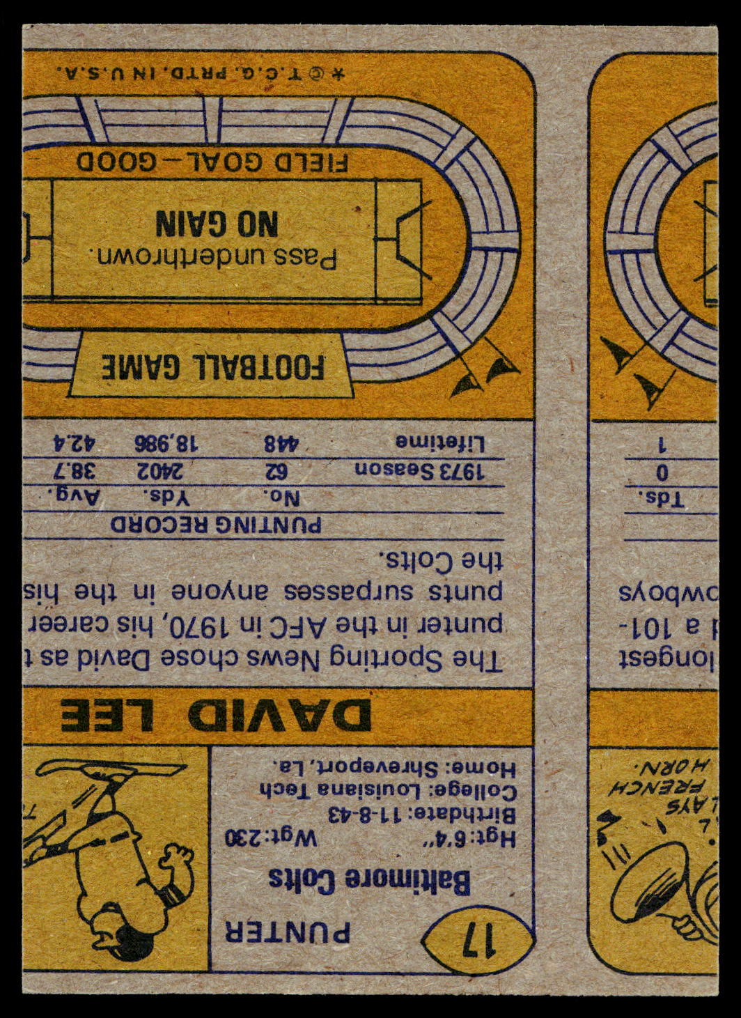 1974 Topps #17 David Lee