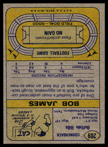 1974 Topps #209 Bob James