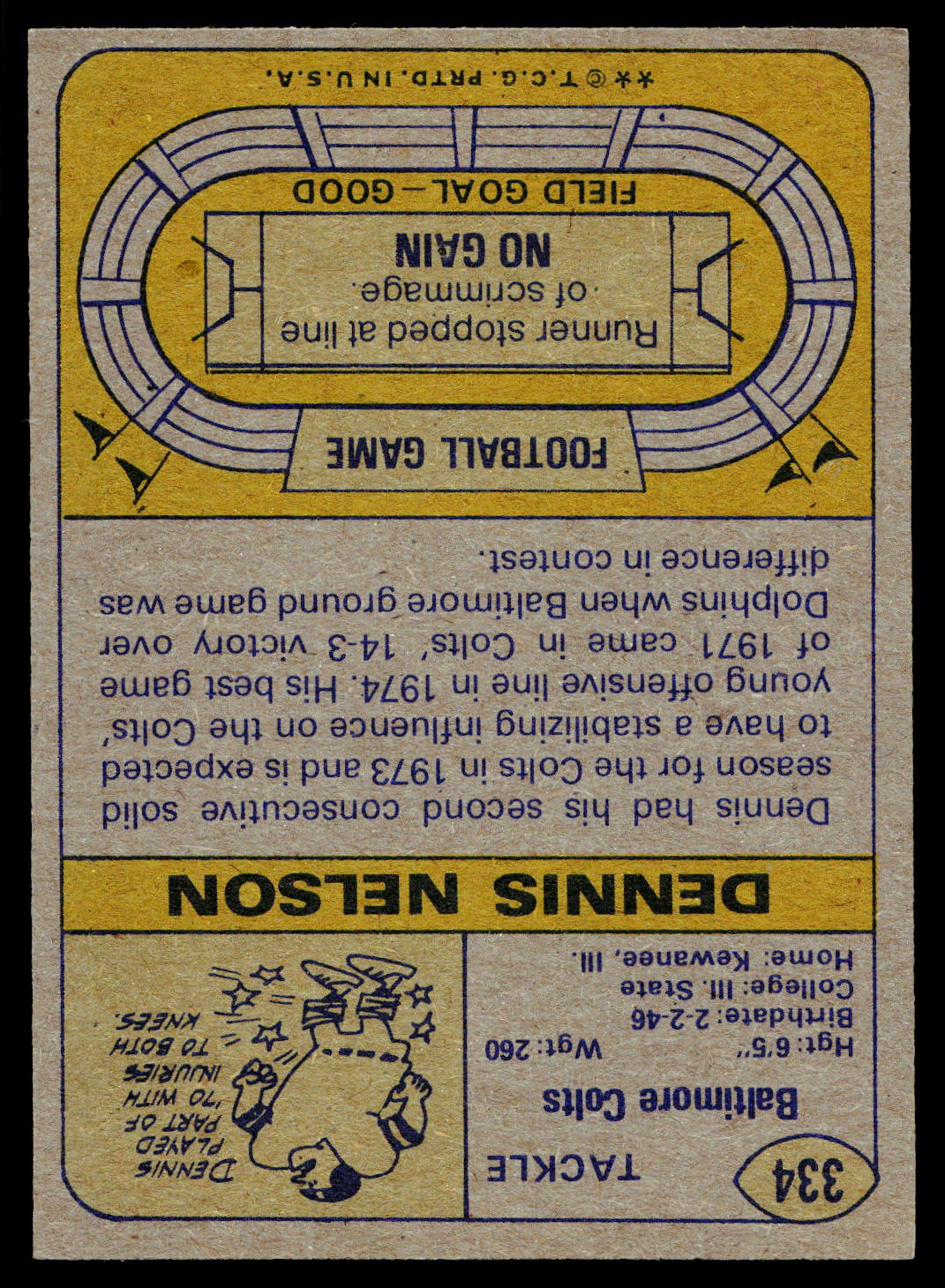 1974 Topps #334 Dennis Nelson