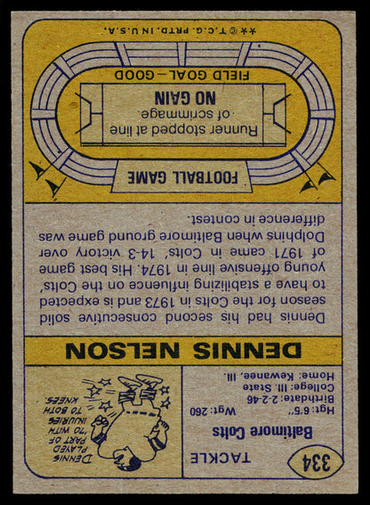 1974 Topps #334 Dennis Nelson