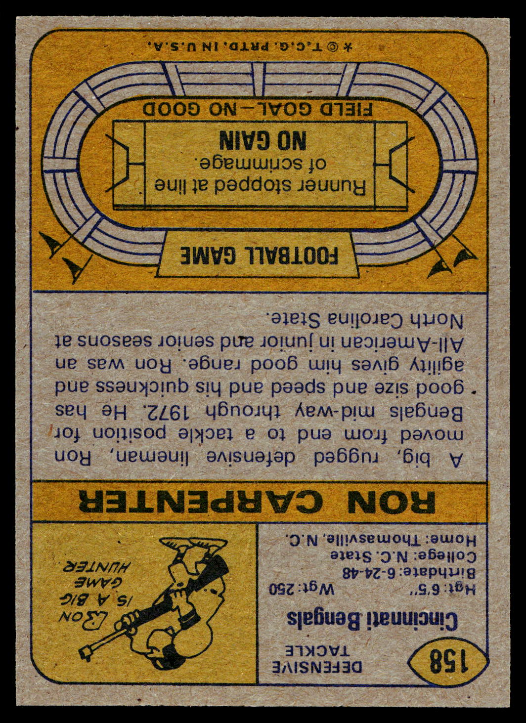1974 Topps #158 Ron Carpenter