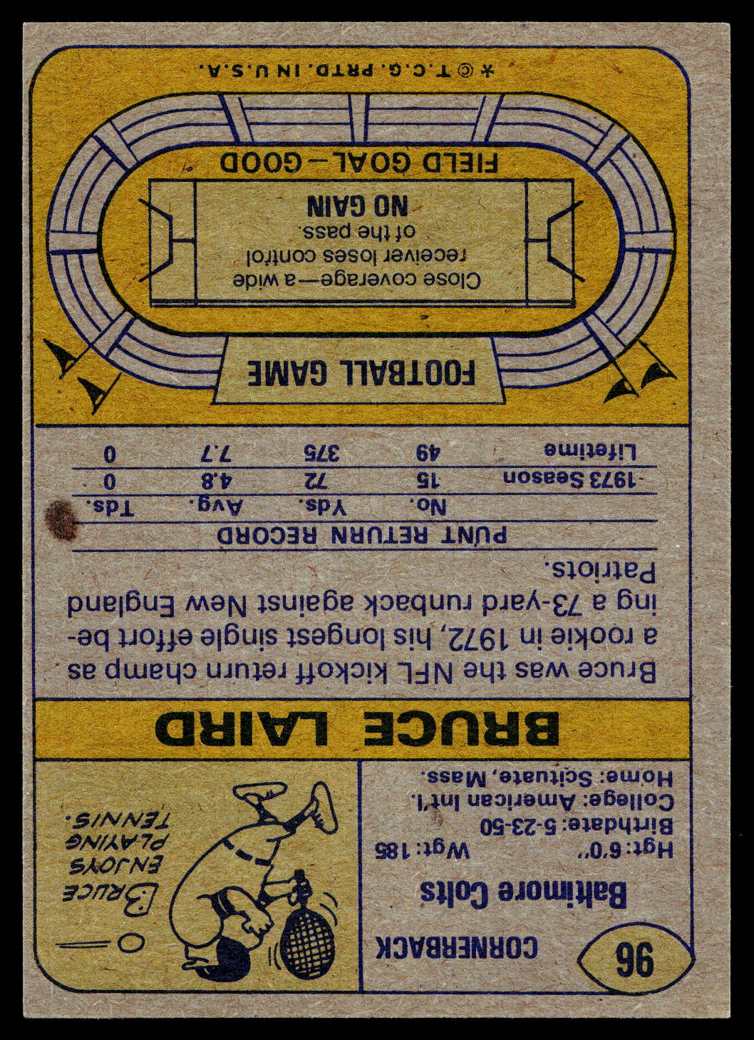 1974 Topps #96 Bruce Laird
