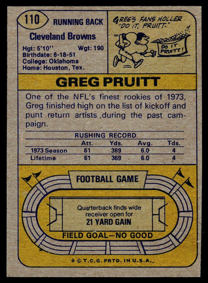 1974 Topps #110 Greg Pruitt