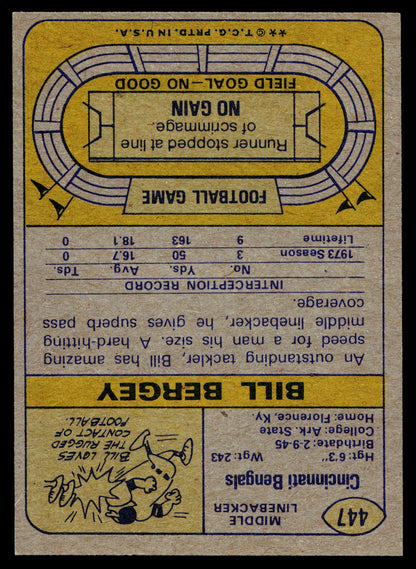 1974 Topps #447 Bill Bergey