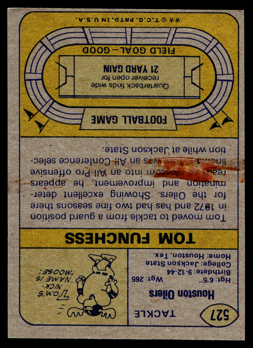1974 Topps #527 Tom Funchess