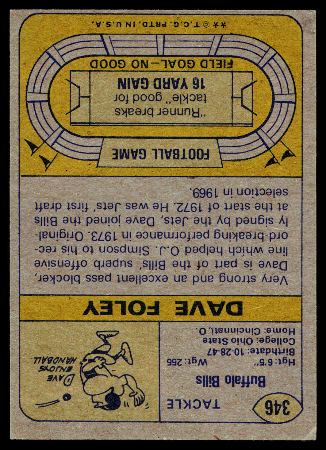 1974 Topps #346 Dave Foley