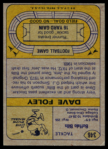 1974 Topps #346 Dave Foley