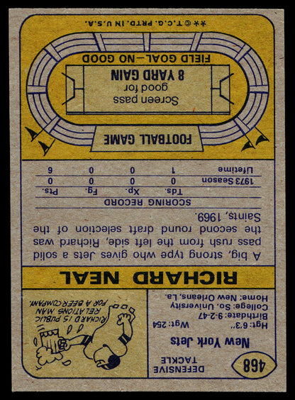1974 Topps #468 Richard Neal