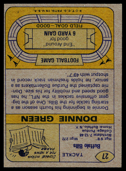 1974 Topps #27 Donnie Green