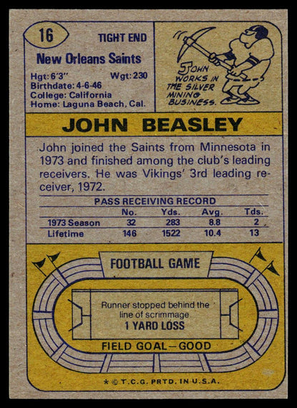 1974 Topps #16 John Beasley