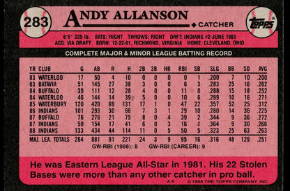 1989 Topps #283 Andy Allanson