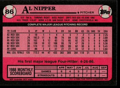 1989 Topps #86 Al Nipper