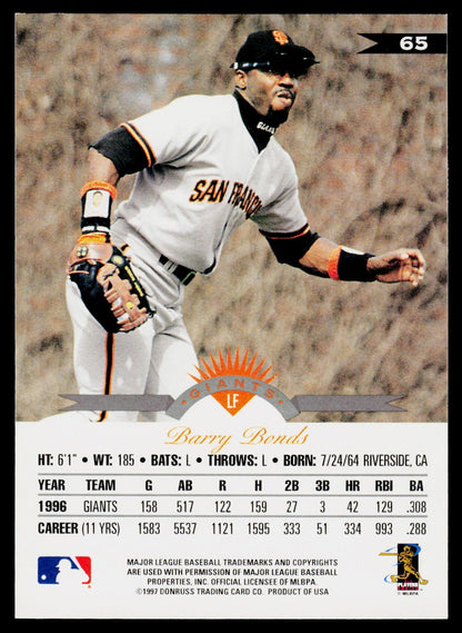 1997 Leaf #65 Barry Bonds