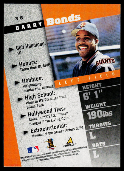 1998 Pinnacle Inside #38 Barry Bonds