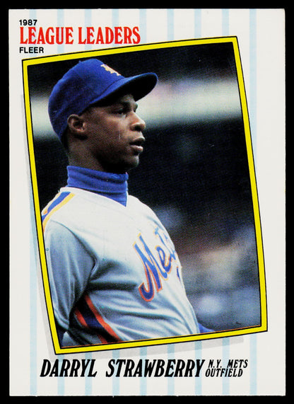 1987 Fleer League Leaders #41 Darryl Strawberry