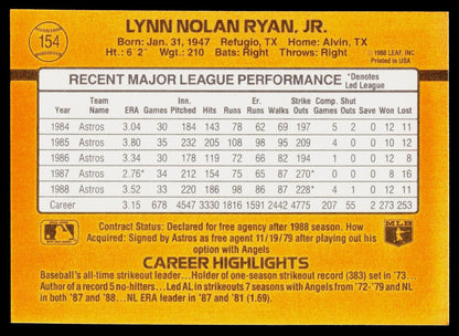 1989 Donruss #154 Nolan Ryan