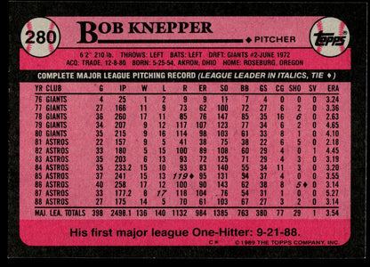 1989 Topps #280 Bob Knepper