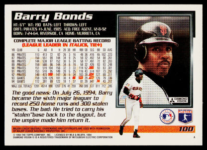 1995 Topps #100 Barry Bonds