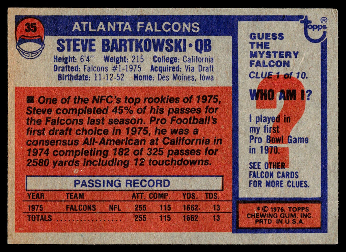 1976 Topps #35 Steve Bartkowski