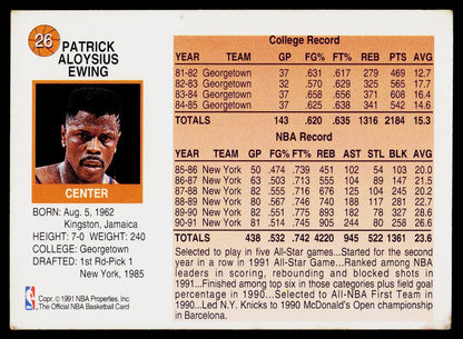 1991-92 Hoops McDonald's #26 Patrick Ewing