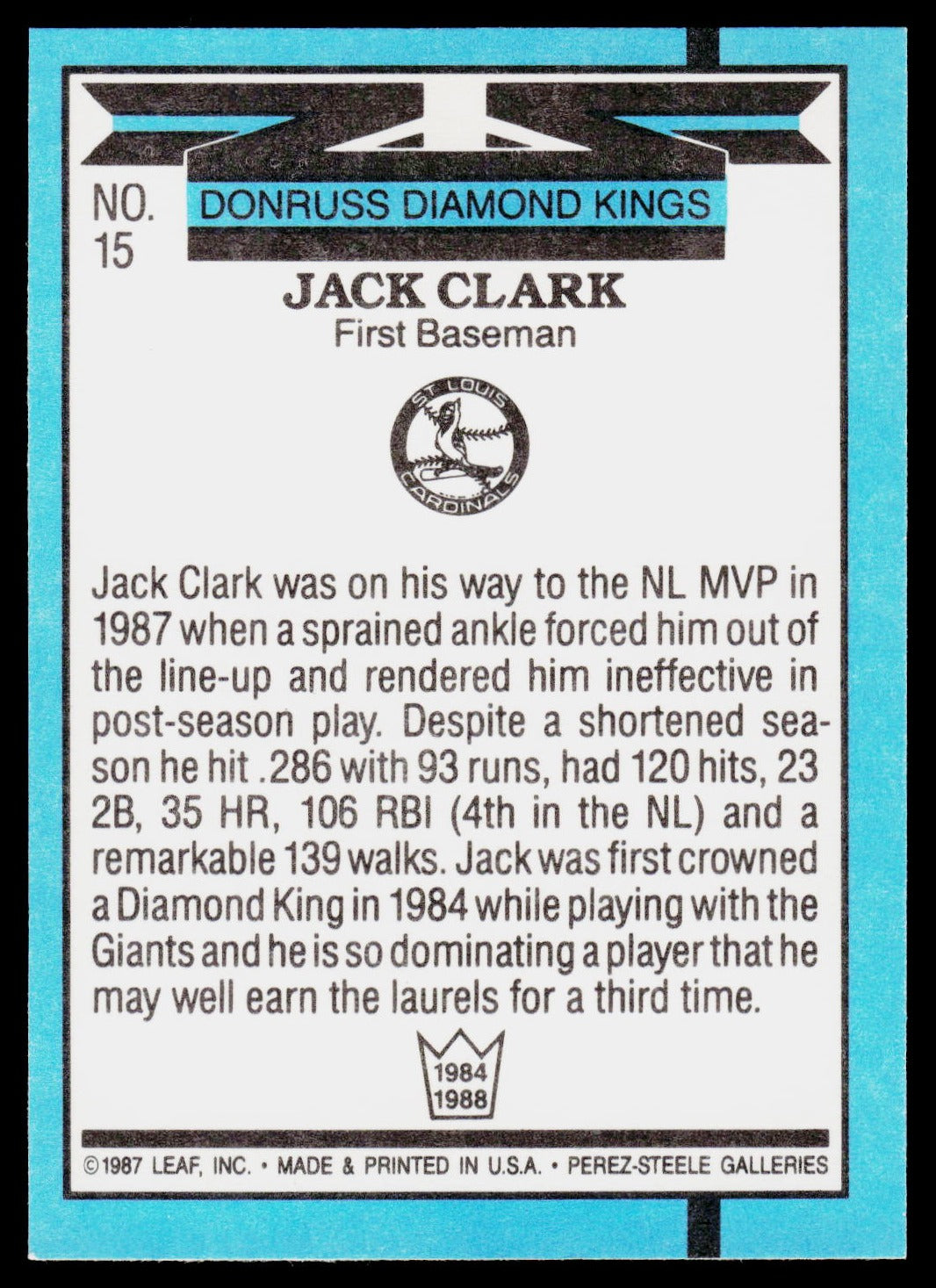 1988 Donruss #15 Jack Clark