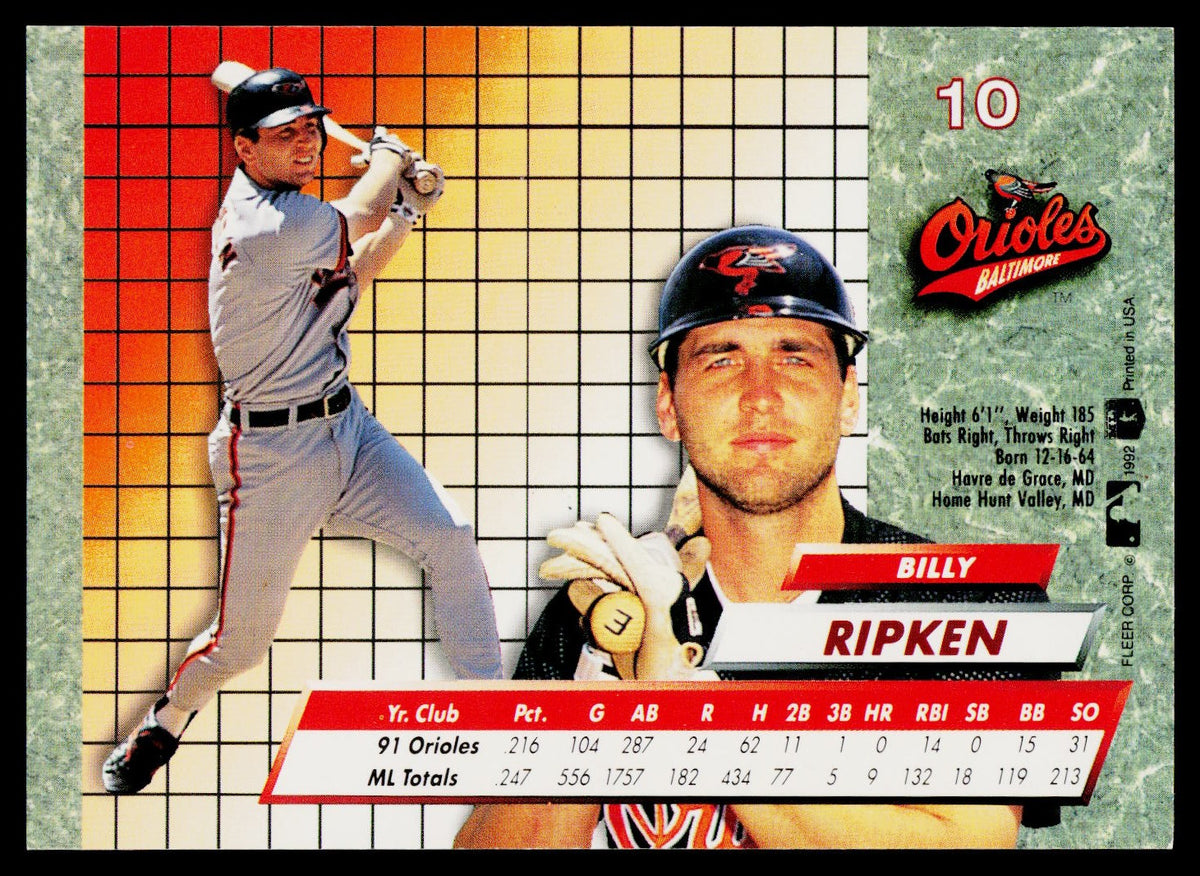 1992 Ultra #10 Billy Ripken