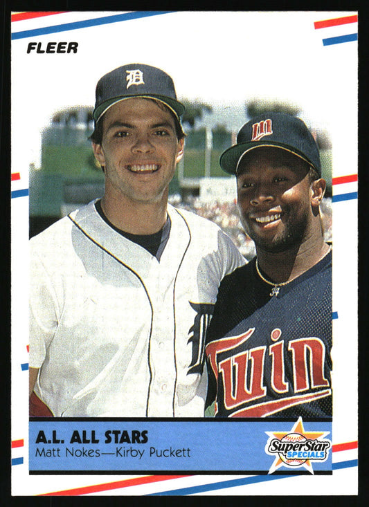 1988 Fleer #638 A.L. All Stars (Matt Nokes / Kirby Puckett)