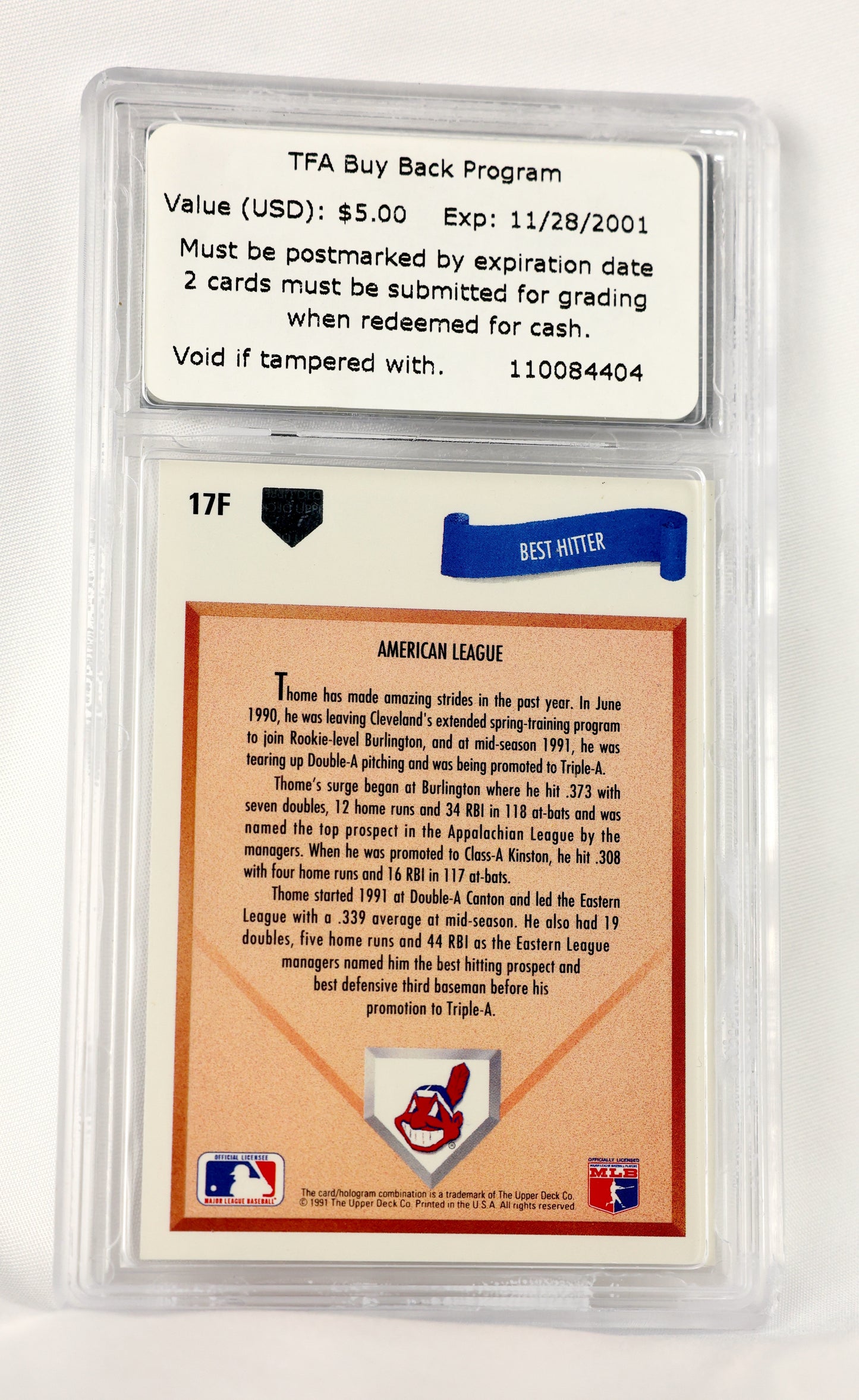 1990 ProCards A and AA #187 Jim Thome