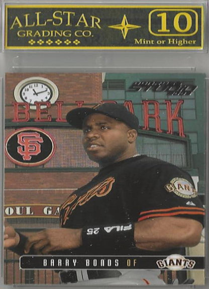 A of Barry Bonds trading card , graded 10 Mint or Higher by All Star Grading