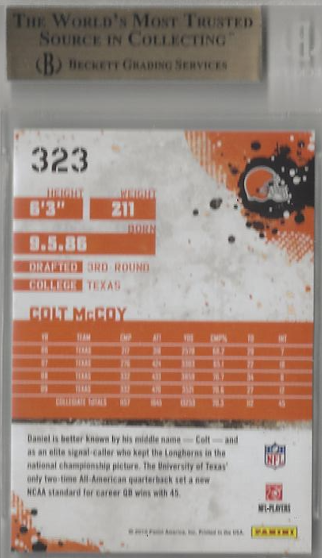 2010 Score #323 Colt McCoy MNT 9.5