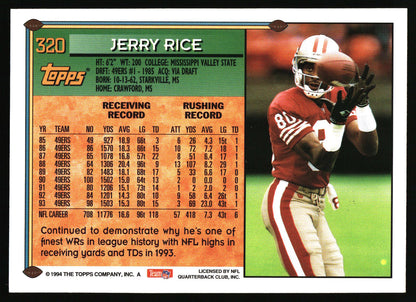 1994 Topps #320 Jerry Rice