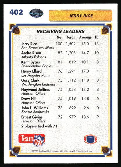 1991 Upper Deck #402b Jerry Rice