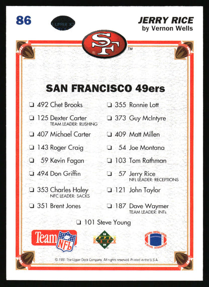 1991 Upper Deck #86 Jerry Rice