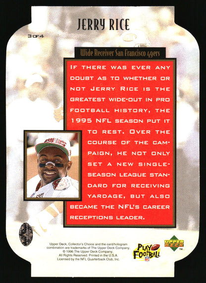 1996 Collector's Choice Update #3 Jerry Rice Record Breaking Trio