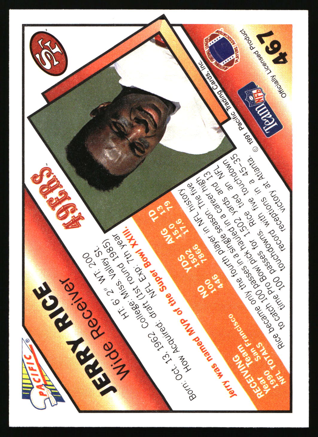 1991 Pacific #467 Jerry Rice
