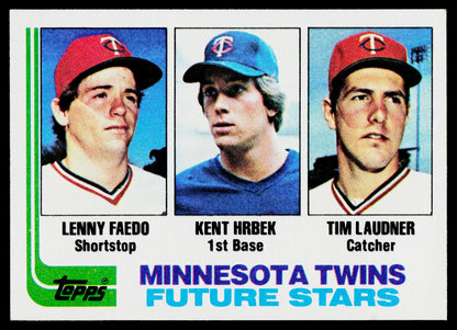 1982 Topps #766 Twins Future Stars (Lenny Faedo / Kent Hrbek / Tim Laudner)