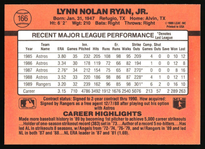 1990 Donruss #166b Nolan Ryan