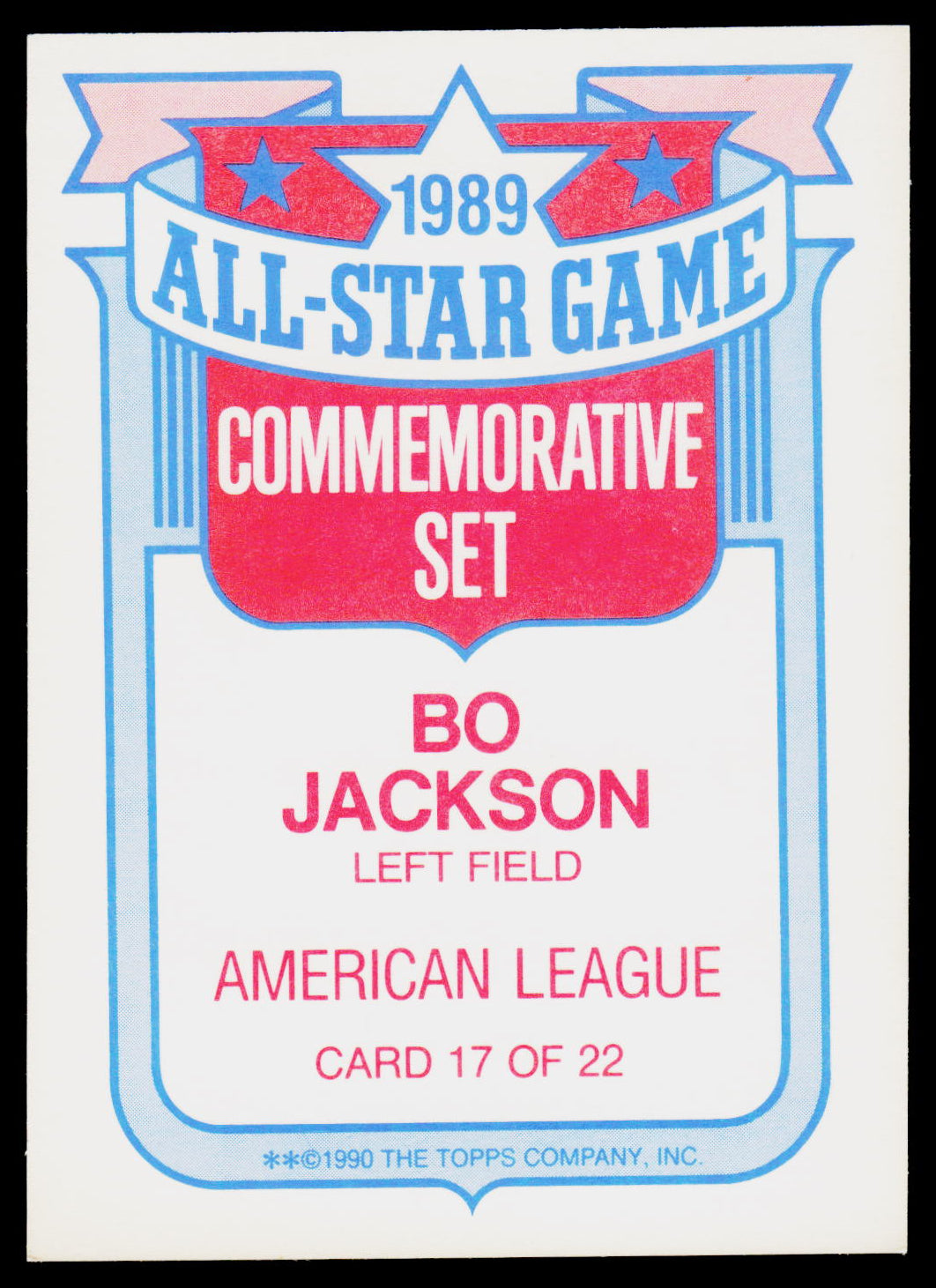 1990 Topps #17 Bo Jackson Glossy All-Stars