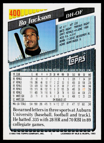 1993 Topps #400 Bo Jackson