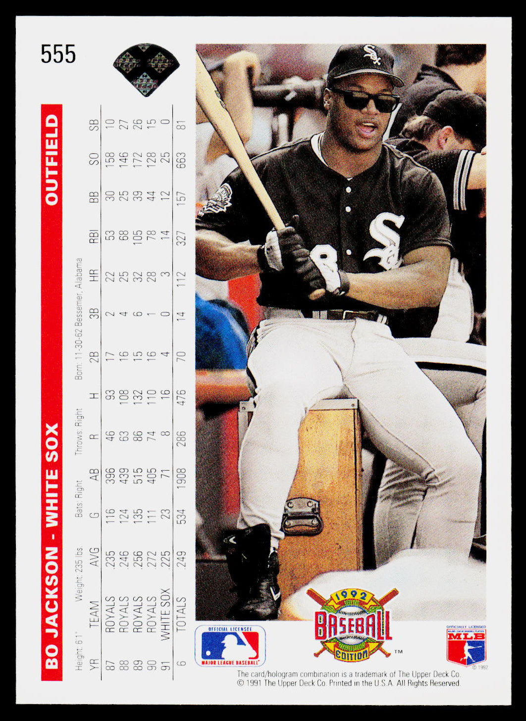 1992 Upper Deck #555 Bo Jackson