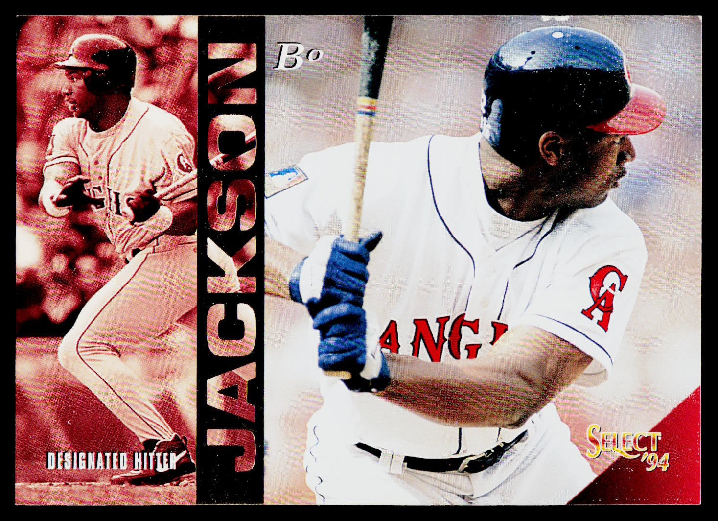 A baseball trading card featuring Jackson Brodie in a batting pose, with a red-tinted action photo at the top and his name 'JACKSON' across the center. The card includes 'Angels' and 'Bro.