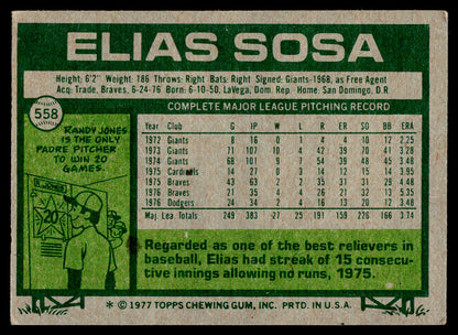 1977 Topps #558 Elias Sosa